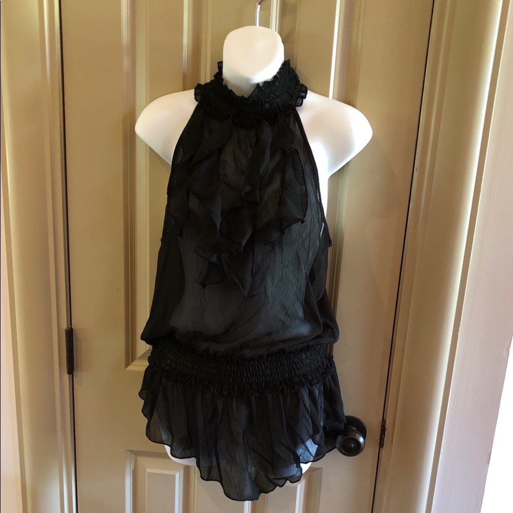 Lola Black Sheer Sleeveless Top with Woman’s Sz XL